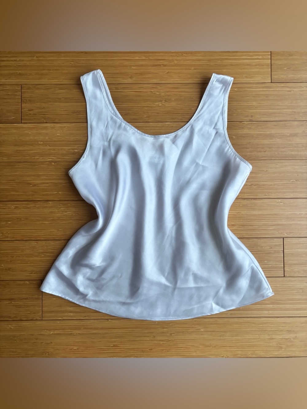Vintage 90s white satin minimalist angelic tank top